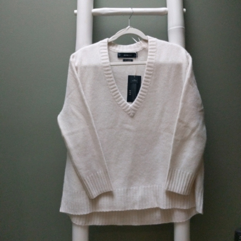 NWT Zara V Neck Cashmere Sweater - Picture 7 of 7